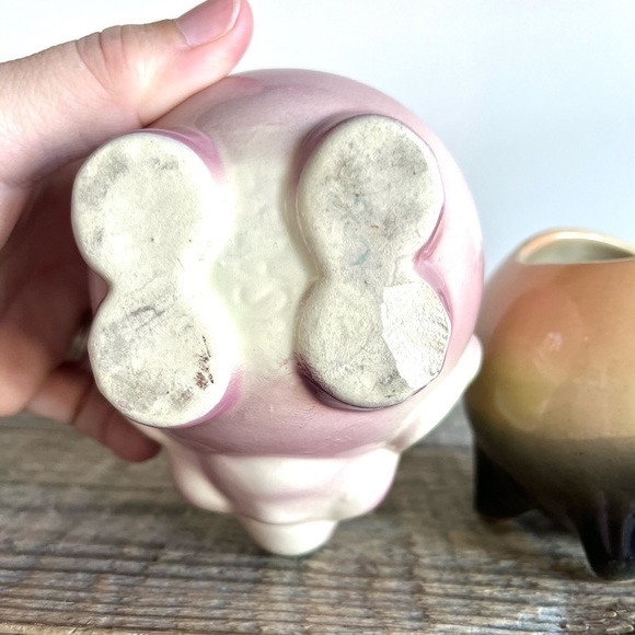 Vintage Shawnee set of Animal pottery planters - Picture 5 of 7